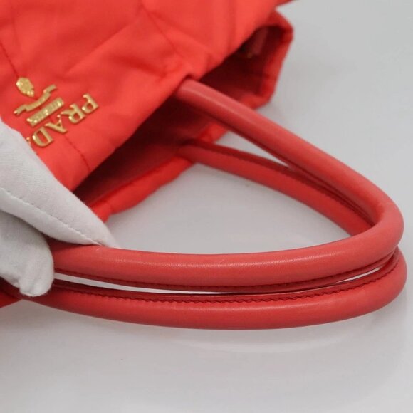 PRADA Hand Bag Nylon 2way Orange Gold Auth 115130 - Picture 8 of 16